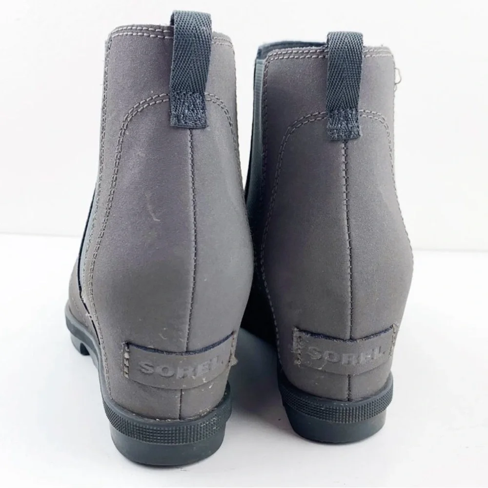 SOREL Gray Joan of Arctic Wedge Hidden Heel Chelsea Boot WOMEN'S Size 5 - Picture 7 of 12